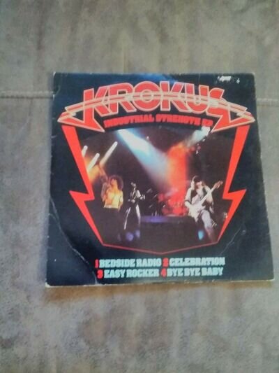 KROKUS - INDUSTRIAL STRENGTH EP - BEDSIDE RADIO 7" VINYL PICTURE SLEEVE ROCK