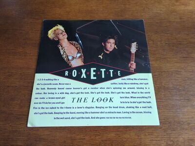 Roxette The Look ( Head Drum Mix) 12" Vinyl Single 1988 Rock Pop 12EMI87 80s