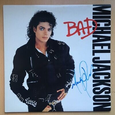 Michael Jackson BAD VINYL SLEEVE ALBUM Autographed SIGNED with COA