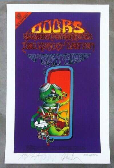 DOORS Autographed Signed Family Dog Concert Poster By MANZAREK KRIEGER DENSMORE