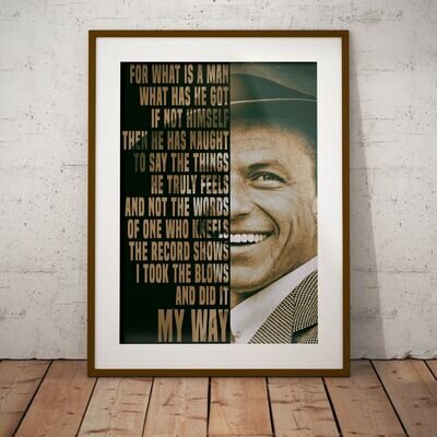 Frank Sinatra My Way Lyrics NEW - Two Size Options Print Poster Olivia Valentine