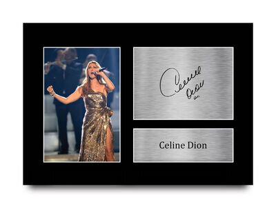 C'eline Dion Singer Signed Pre Printed Autograph A4 Photo Gift For a Pop Fan