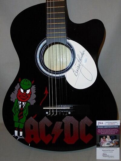 Rare -AC/DC- Brian Johnson JSA Signed/Autograph/Auto Custom Painted Guitar