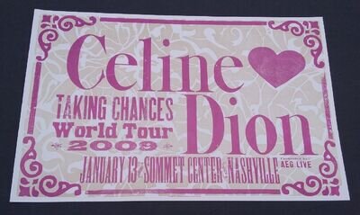 CELINE DION Hatch Show Print NASHVILLE SOMMET 2009 Concert Poster *BRIDGESTONE