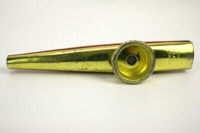 Used Metal Kazoo Co. Inc. Eden N.Y. Red Gold Toy Musical Instrument Red Gold