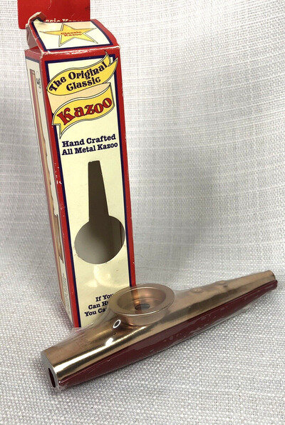 The Original American Kazoo Gold & Red Metal Classic Woodstock Percussion Sealed