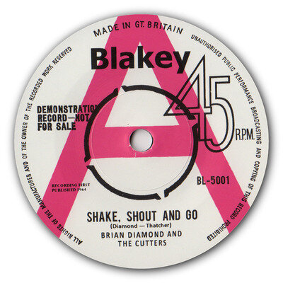 Brian Diamond & The Cutters - "Shake, Shout & Go" B/W John Fraser -"Golden Cage"