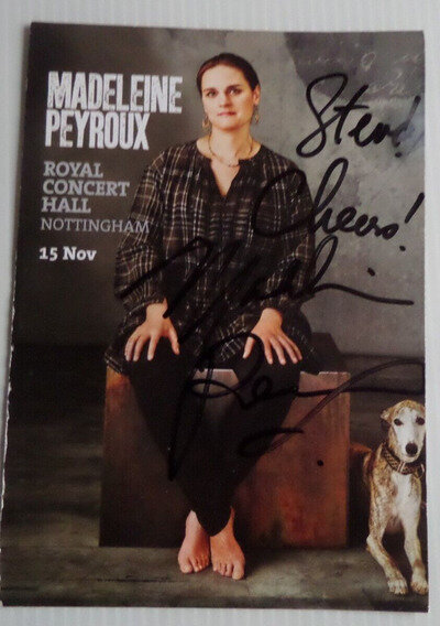 MADELEINE PEYROUX AUTOGRAPHED 6 X 4 TOUR FLYER.