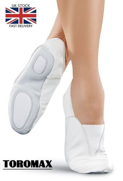 GYMNASTIC SHOES TRAMPOLINING TRAINING DANCE CUSHIONED pumps UK WHITE LEATHER