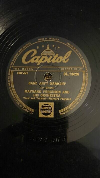 Rare 78rpm record, V, MAYNARD FERGUSON : Band Ain't Draggin' , Capitol CL.13426