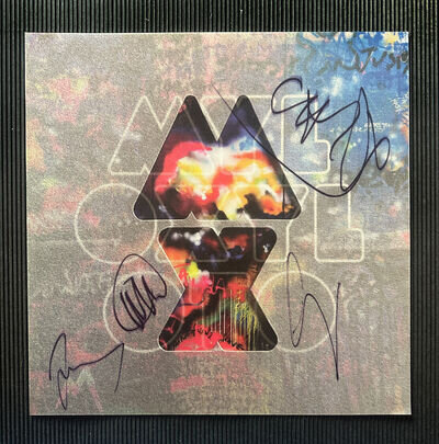 COLDPLAY - MYLO XYLOTO 3D PROMO FLAT SIGNED AUTOGRAPHED BY WHOLE BAND