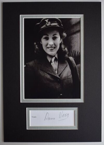 Vera Lynn Signed Autograph A4 photo display WW2 Forces Sweetheart Music COA