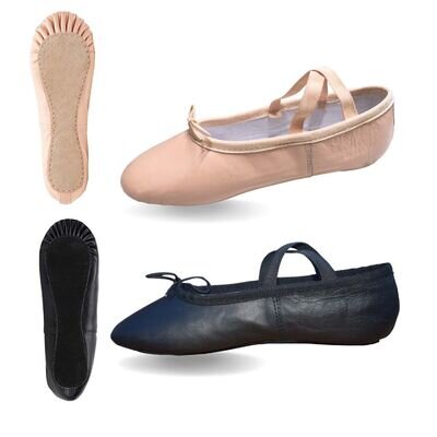 Full Leather Sole Ballet Dance Shoes - Children & Adults Size - Pink Criss Cross