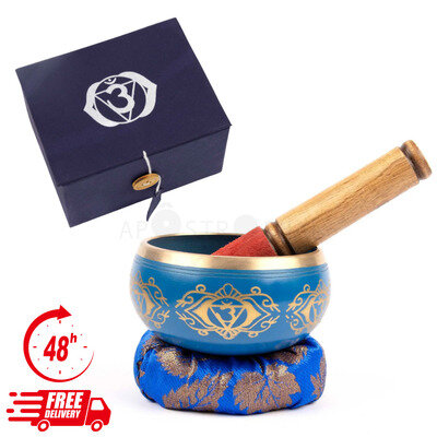 Chakra Singing Bowl Tibetan Blue Third Eye Gift Boxed 11CM Meditation Yoga Reiki