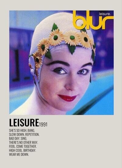 Blur Leisure A4 Album & Songlist Print Poster..