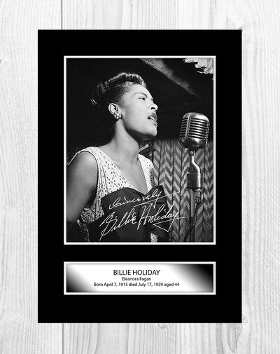 Billie Holiday 1 A4 reproduction autograph photograph poster choice of frame