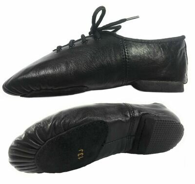 JAZZ DANCE SHOES Black unisex Leather split suede sole pumps irish hard jig 01