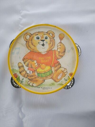 VINTAGE 1981 HALLMARK "GOT THE BEAT" CHILDS TOY BEAR TAMBOURINE RARE