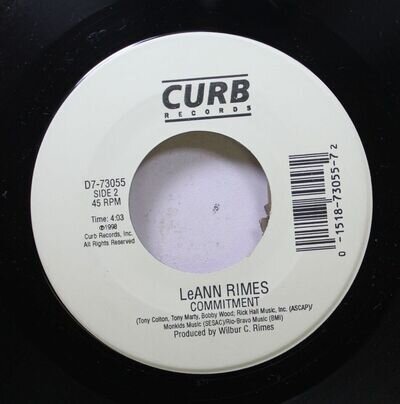 90'S 45 Leann Rimes - Commitment / Looking Through Your Eyes On Curb Records