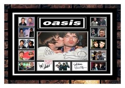 346 liam & noel gallagher signed a4 photograph framed unframed (reprint~