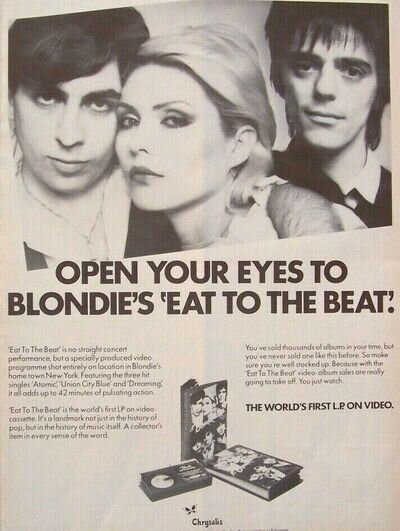 BLONDIE 1980 vintage POSTER ADVERT EAT TO THE BEAT VIDEO ALBUM Debbie Harry