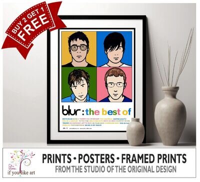 Blur - The Best Of Promo Poster Damon Albarn MULTI-PRINT or Three FRAMED Options