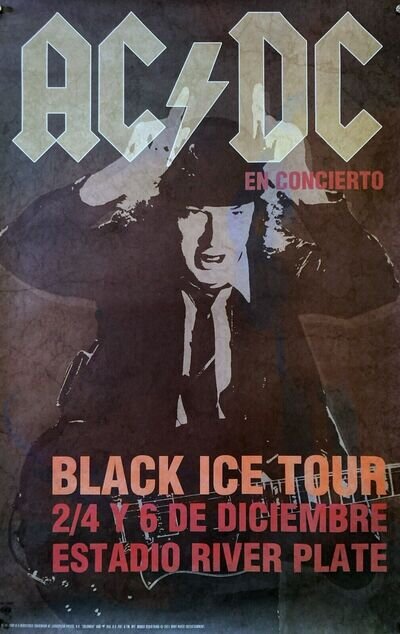 AC/DC 'Black Ice Tour' Concert Window Poster - River Plate Stadium 2011 preprint