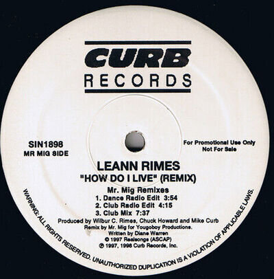 LeAnn Rimes - How Do I Live (Remix), 12", (Vinyl)