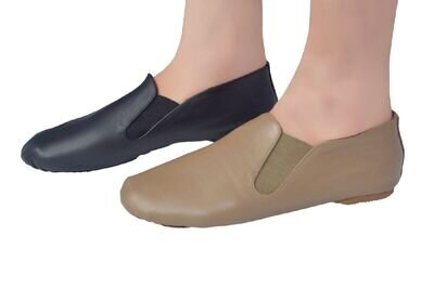 SLIP ON SPLIT SOLE NEOPRENE JAZZ SHOES SPLIT SOLE DANCE SHOES BLACK TAN IRISH 02