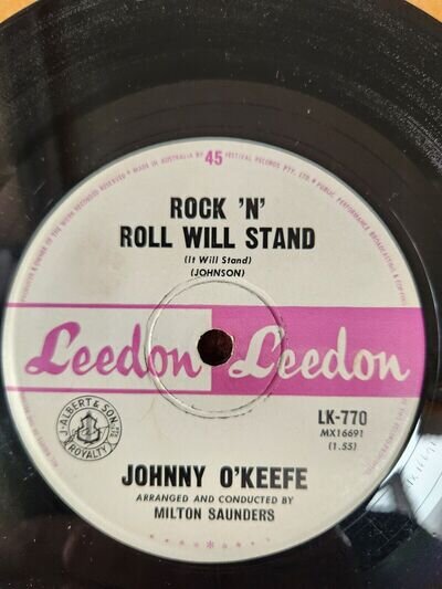 Johnny O'Keefe "Rock 'N' Roll Will Stand (It Will Stand)" 1964 LEEDON Oz 7"45rpm