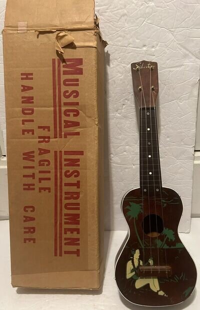 Vintage Silvertone Ukulele With Box