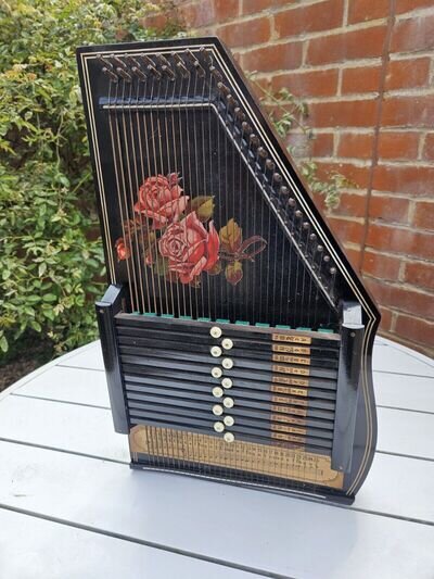 Vintage Rosetti Autoharp 32 String 12 Bar Chord Zither Musical Instrument