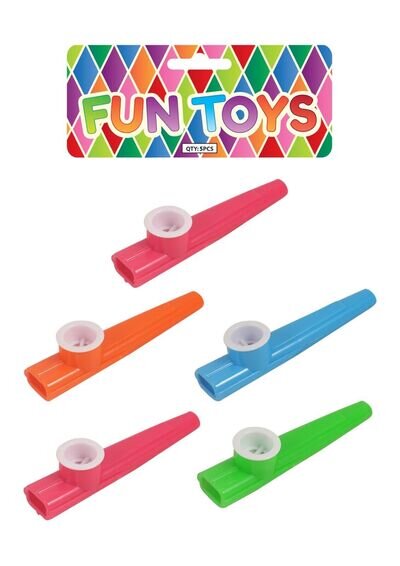 5 Assorted Toy Musical Kazoo Child's Plastic Music Maker Party Bag Filler