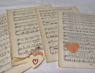 **20 sheets Vintage Manuscript Music Paper, Decoupage, Art Projects, Crafting**