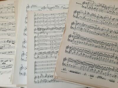 100g Vintage Sheet Music Paper WITH PENCIL MARKS ON Decoupage, SHABBYCHIC A4 Ish