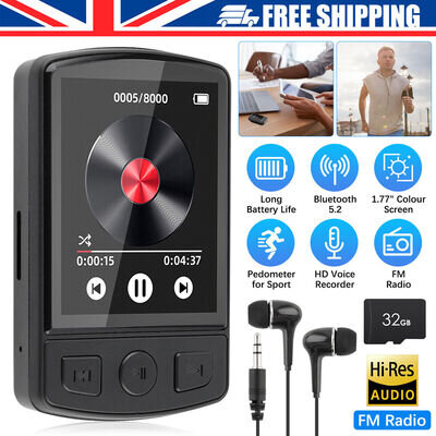 Support 128GB Sport Bluetooth MP4 Lossless Music MP3 Player FM Radio Recorder UK