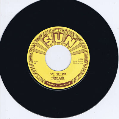 TOMMY BLAKE - FLAT FOOT SAM / LORDY HOODY (Killer SUN label ROCKABILLY Twinspin