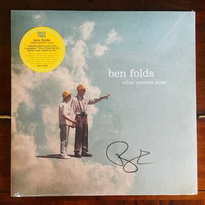 Ben Folds What Matters Most Signed Gold 12" Vinyl LP 2023 w/ Bonus Flexi Disc