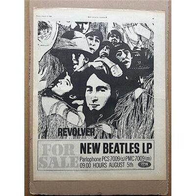 BEATLES REVOLVER POSTER SIZED original music press advert from 1966 in great sha