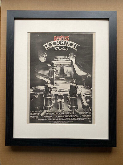 BEATLES ROCK N ROLL MUSIC (FRAMED) POSTER SIZED original music press advert from