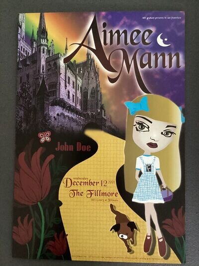 AIMEE MANN ORIGINAL FILLMORE POSTER 12th DECEMBER 2001 19 x 13 ins