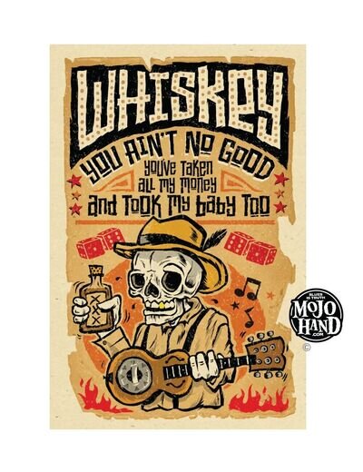 Whiskey Blues poster from Mojohand - 12x18 - signed by the artist