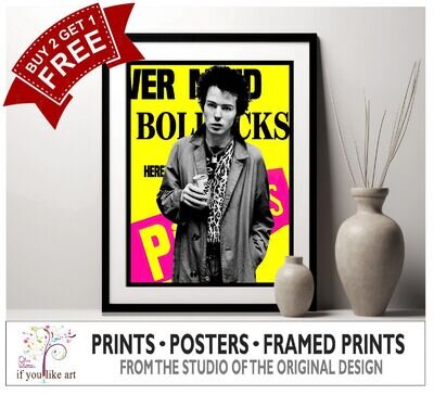 Sid Vicious Sex Pistols Punk Poster MULTI-PRINT or THREE FRAMED Options NEW