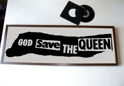 SEX PISTOLS GOD SAVE THE QUEEN BANNER POSTER, JAMIE REID, SWINDLE, BOLLOCKS