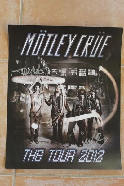 Nikki Sixx Mars Neil Lee Signed Motley Crue KISS Tour Poster Autographed Dirt