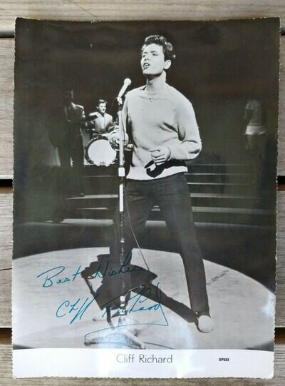 Cliff Richard Handsigned Autographed Promotional Photograph 8" x 6" inches EX