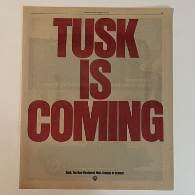 Fleetwood Mac Tusk is Coming 1979 Original 10.5"x14" Poster Type Advert