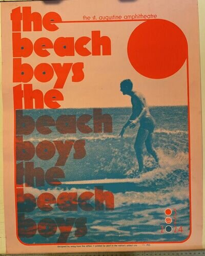 THE BEACH BOYS Poster # 23/90, Saint Augustine Amphitheater, ￼ 3-2-24, 24”x18”