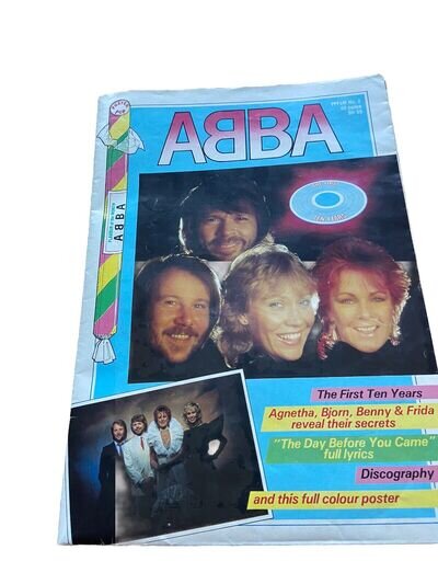 ABBA Foldout Poster magazine Issue No. 2 1982 Good Condition The First Ten Years