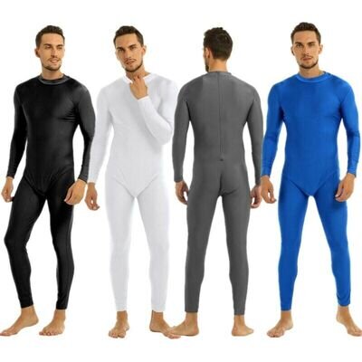 Men's Spandex Full Body Suit Leotard Gymnastics Dance Unitards Catsuit Dancewear